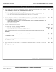 Form INS3218 Individual Viatical Settlement Broker License Application - Ohio, Page 3