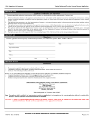 Form INS9107 Viatical Settlement Provider License Renewal Application - Ohio, Page 3