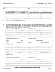 Form INS7254 Biographical Affidavit for Viatical Applications - Ohio, Page 2