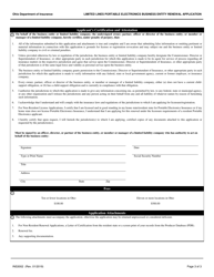 Form INS3002 Limited Lines Portable Electronics Business Entity Renewal Application - Ohio, Page 3