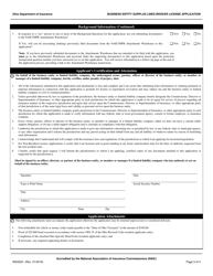 Form INS3223 Business Entity Surplus Lines Broker License Application - Ohio, Page 3