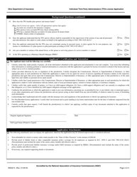 Form INS3210 Individual Third Party Administrators (Tpa) License Application - Ohio, Page 4
