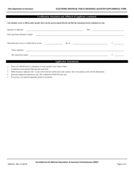 Form INS3216 Electronic Individual Public Insurance Adjuster Supplemental Form - Ohio, Page 2