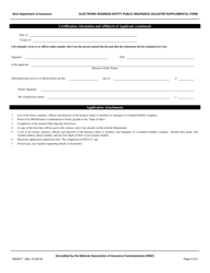 Form INS3217 Electronic Business Entity Public Insurance Adjuster Supplemental Form - Ohio, Page 2