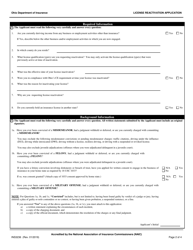 Form INS3236 License Reactivation Application - Ohio, Page 2