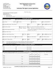 Document preview: Form INS3243 Individual Title Agent License Application - Ohio