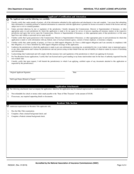 Form INS3243 Individual Title Agent License Application - Ohio, Page 4