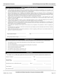 Form INS3249 Individual Managing General Agent (Mga) License Application - Ohio, Page 4