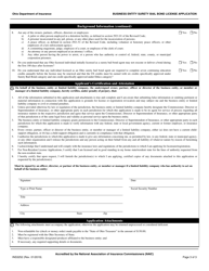 Form INS3252 Business Entity Surety Bail Bond License Application - Ohio, Page 3