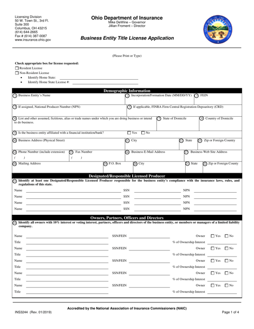 Form INS3244  Printable Pdf