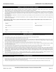 Form INS3244 Business Entity Title License Application - Ohio, Page 4