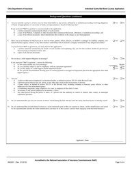 Form INS3251 Individual Surety Bail Bond License Application - Ohio, Page 3