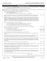 Form INS3258 Individual Title Agent License Renewal/Continuation - Ohio, Page 2
