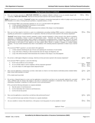 Form INS3287 Individual Public Insurance Adjuster Certificate of Authority Renewal/Continuation - Ohio, Page 2