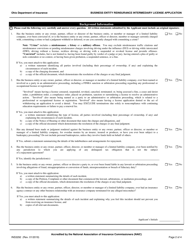Form INS3292 Business Entity Reinsurance Intermediary License Application - Ohio, Page 2