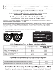 Form DNR8460R Certified Watercraft Registration Application - Watercraft Affidavit of Ownership - Ohio, Page 2