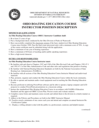 Form DNR8285 Obec Instructor Applicant Packet - Ohio, Page 2