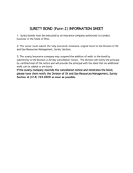 Form DNR5625 (2) Surety Bond - Ohio, Page 2