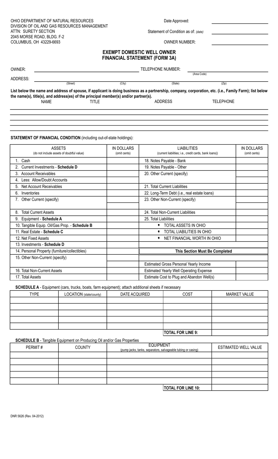 Form Dnr5626 (3a) - Fill Out, Sign Online And Download Fillable Pdf 