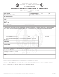Document preview: Professional Engineer's Certification of Construction Completion and Compliance Form - Ohio
