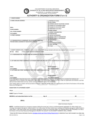 Form DNR5618 (9) Authority &amp; Organization Form - Ohio