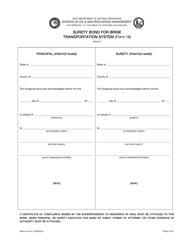 Form DNR744 (18) Surety Bond for Brine Transportation System - Ohio, Page 2