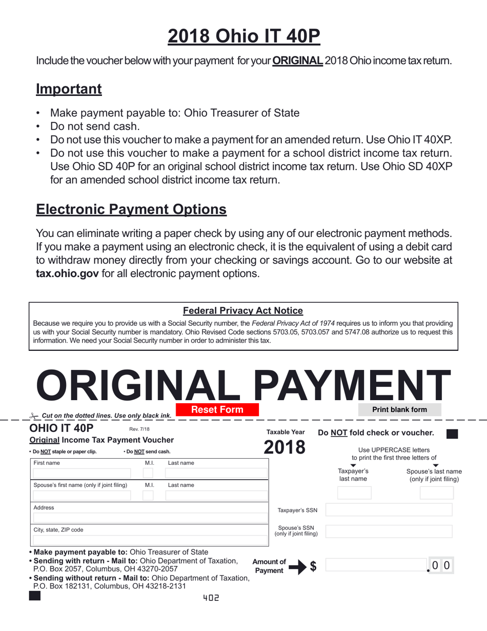 Form IT40P - 2018 - Fill Out, Sign Online and Download Fillable PDF ...