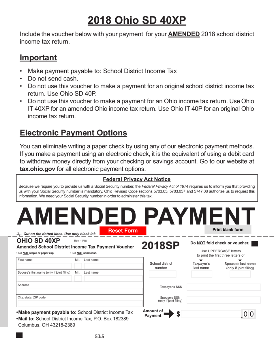 Form SD100 School District Income Tax Return - Ohio, Page 7