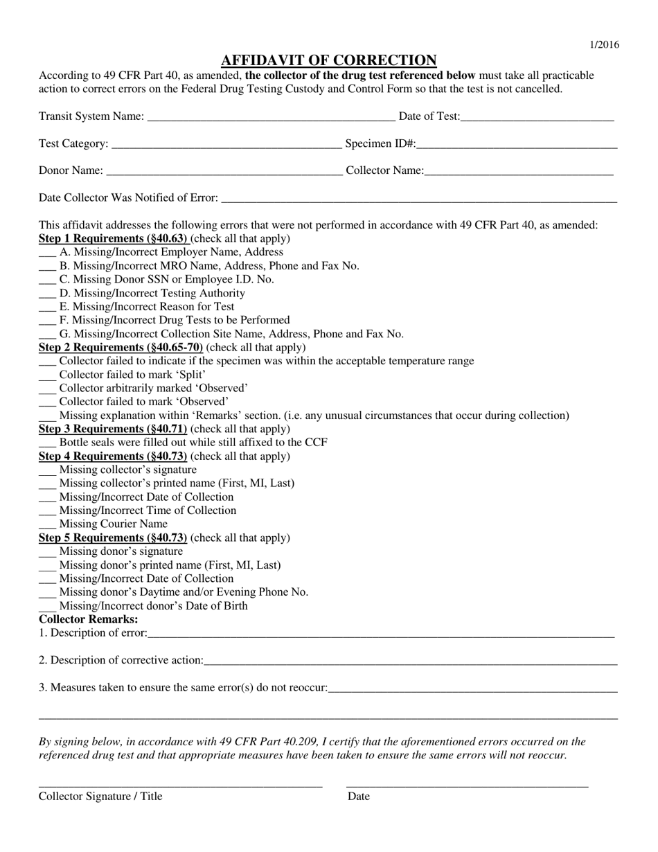 Ohio affidavit of correction fill out sign online and download pdf