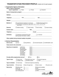 Document preview: Transportation Provider Profile Form - Ohio