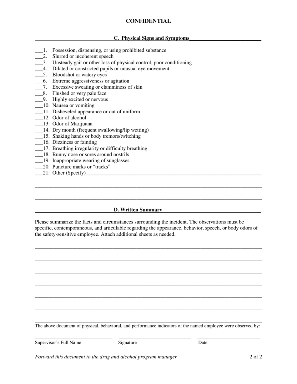 Reasonable Suspicion Incident Checklist - Ohio, Page 2
