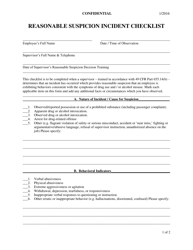 Document preview: Reasonable Suspicion Incident Checklist - Ohio