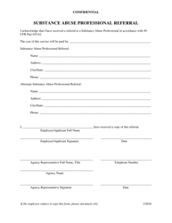 Document preview: Substance Abuse Professional Referral Form - Ohio