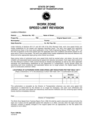 Form 1296-6B &quot;Work Zone Speed Limit Revision&quot; - Ohio