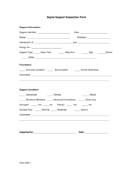 Form 496-1 &quot;Signal Support Inspection Form&quot; - Ohio