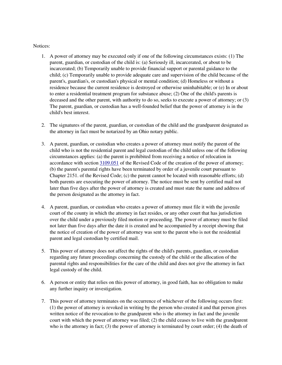 Power of Attorney - Ohio, Page 3