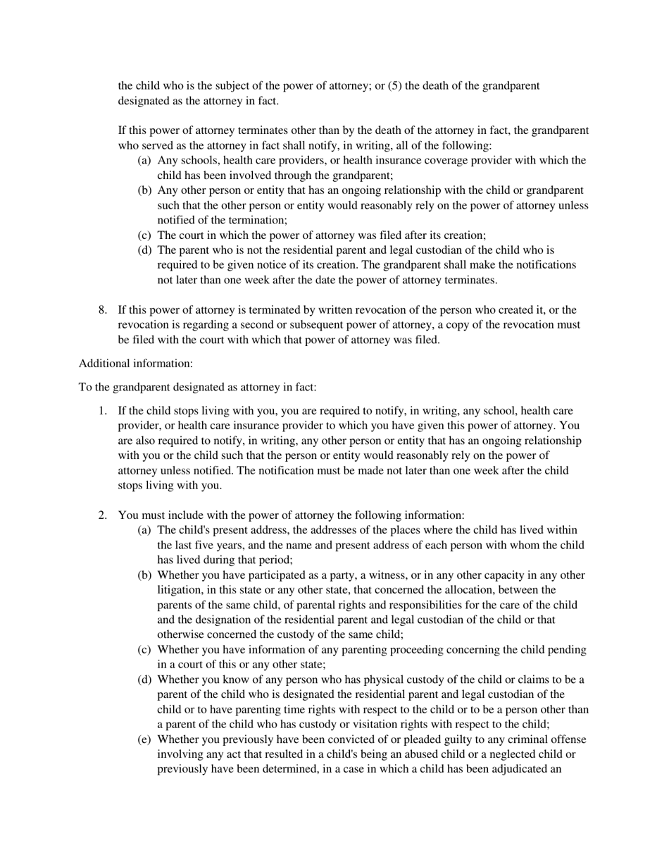 Power of Attorney - Ohio, Page 4