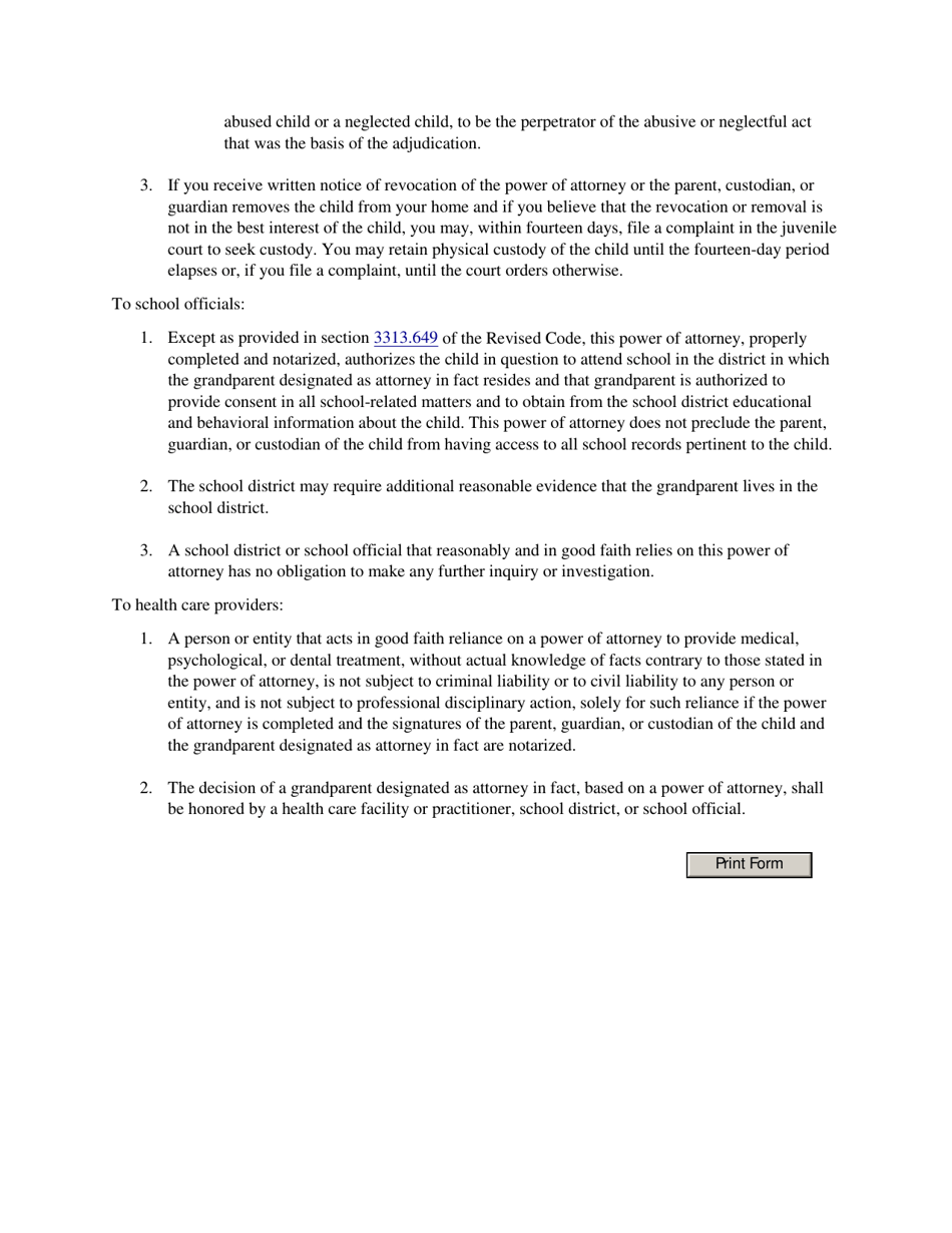 Power of Attorney - Ohio, Page 5