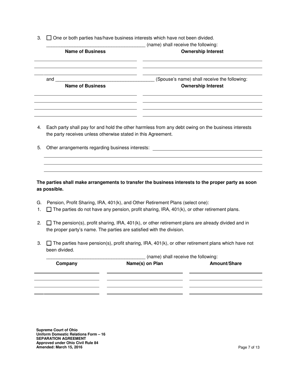 Uniform Domestic Relations Form 16 - Fill Out, Sign Online and Download ...