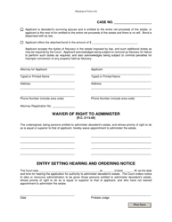 Form 4.0 Application for Authority to Administer Estate - Ohio, Page 2