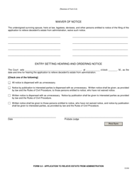 Form 5.0 &quot;Application to Relieve Estate From Administration&quot; - Ohio, Page 2