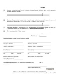 Form 5.10 Application for Summary Release From Administration - Ohio, Page 2