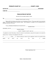 Document preview: Form 5.4 Publication of Notice - Ohio