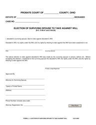 Form 8.2 &quot;Election of Surviving Spouse to Take Against Will&quot; - Ohio