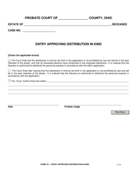 Document preview: Form 10.1 Entry Approving Distribution in Kind - Ohio