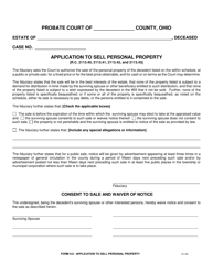 Form 9.0 Application to Sell Personal Property - Ohio