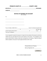 Document preview: Form 13.5 Notice of Hearing on Account - Ohio