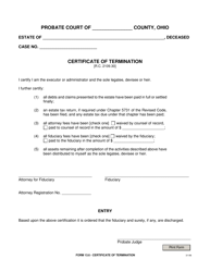 Document preview: Form 13.6 Certificate of Termination - Ohio