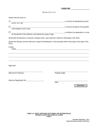 Form 14.2 Entry Approving Settlement and Distribution of Wrongful Death and Survival Claims - Ohio, Page 2