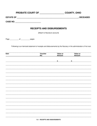 Document preview: Form 13.1 Receipts and Disbursements - Ohio
